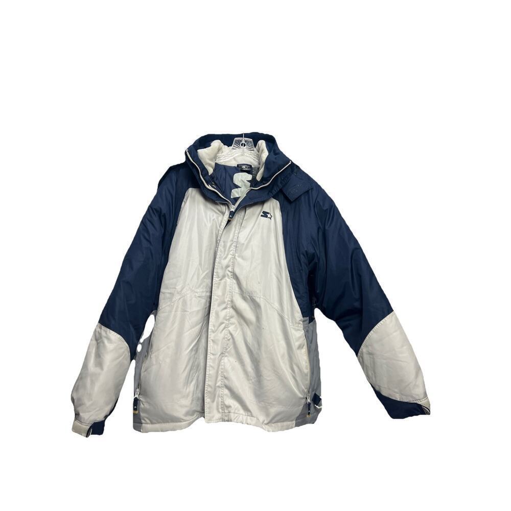 Vintage Starter Down Filled Winter Coat Parka Stadium Jacket Men's L
